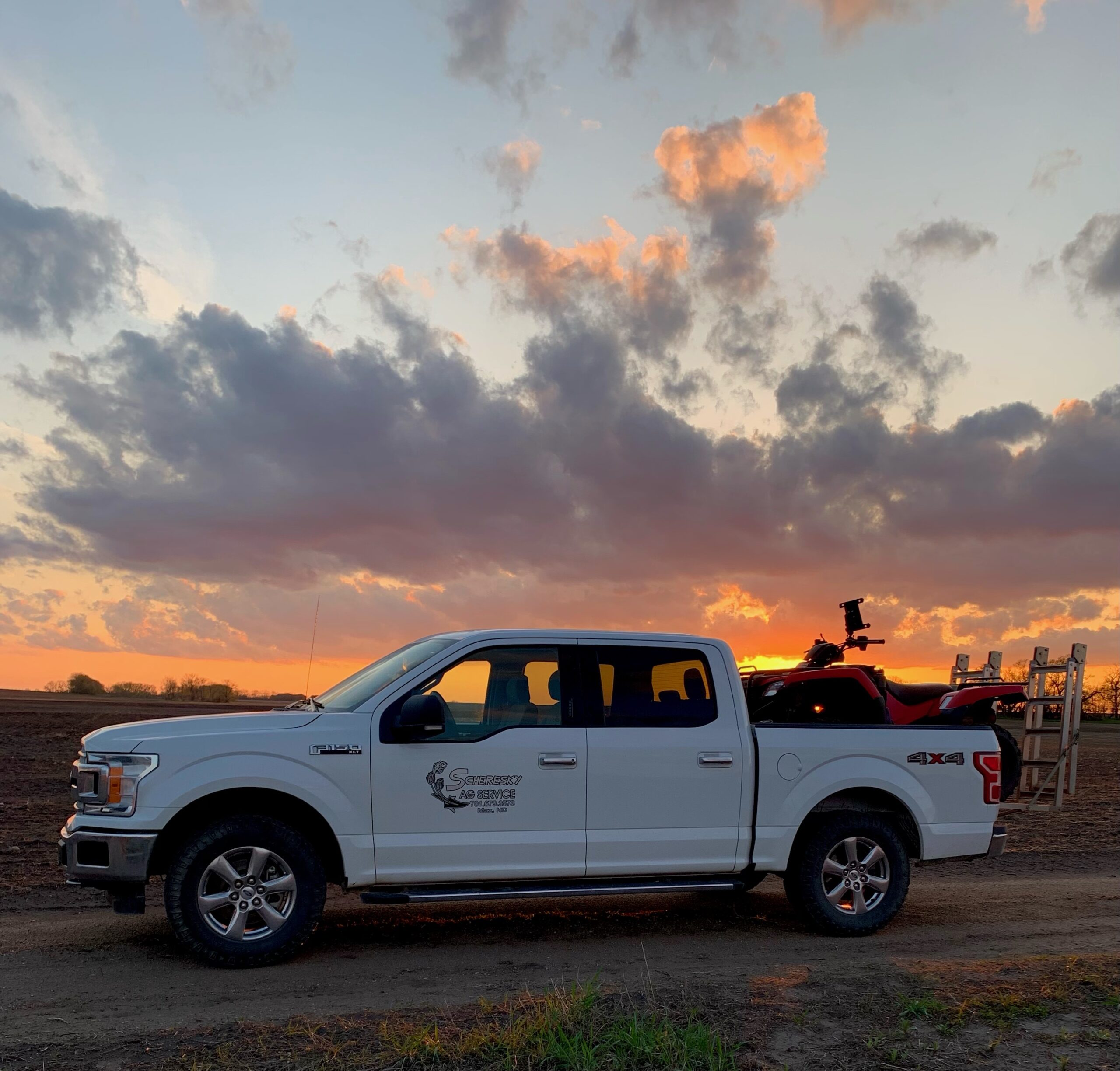 scout truck at sunset